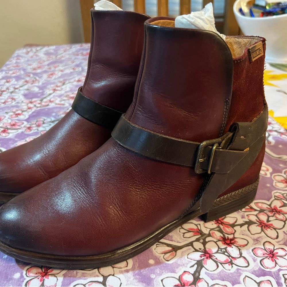 Pikolinos Women Boots Ordino Ankle Boots Garnet - Size 38 or US 7.5-8